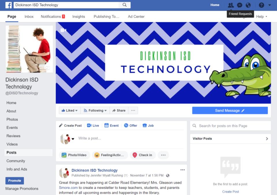 Dickinson ISD Technology Facebook Page